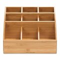 Mind Reader Square 9 Compartment Condiment Organizer, 12 x 12 x 5.5, Bamboo COMP9MB-BRN